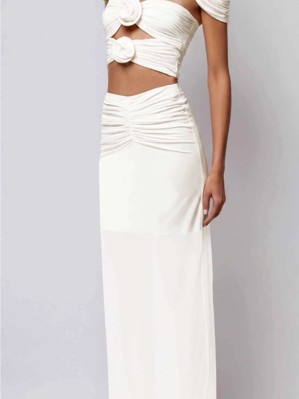 Elegant White Maxi Dress with Twist Cutouts